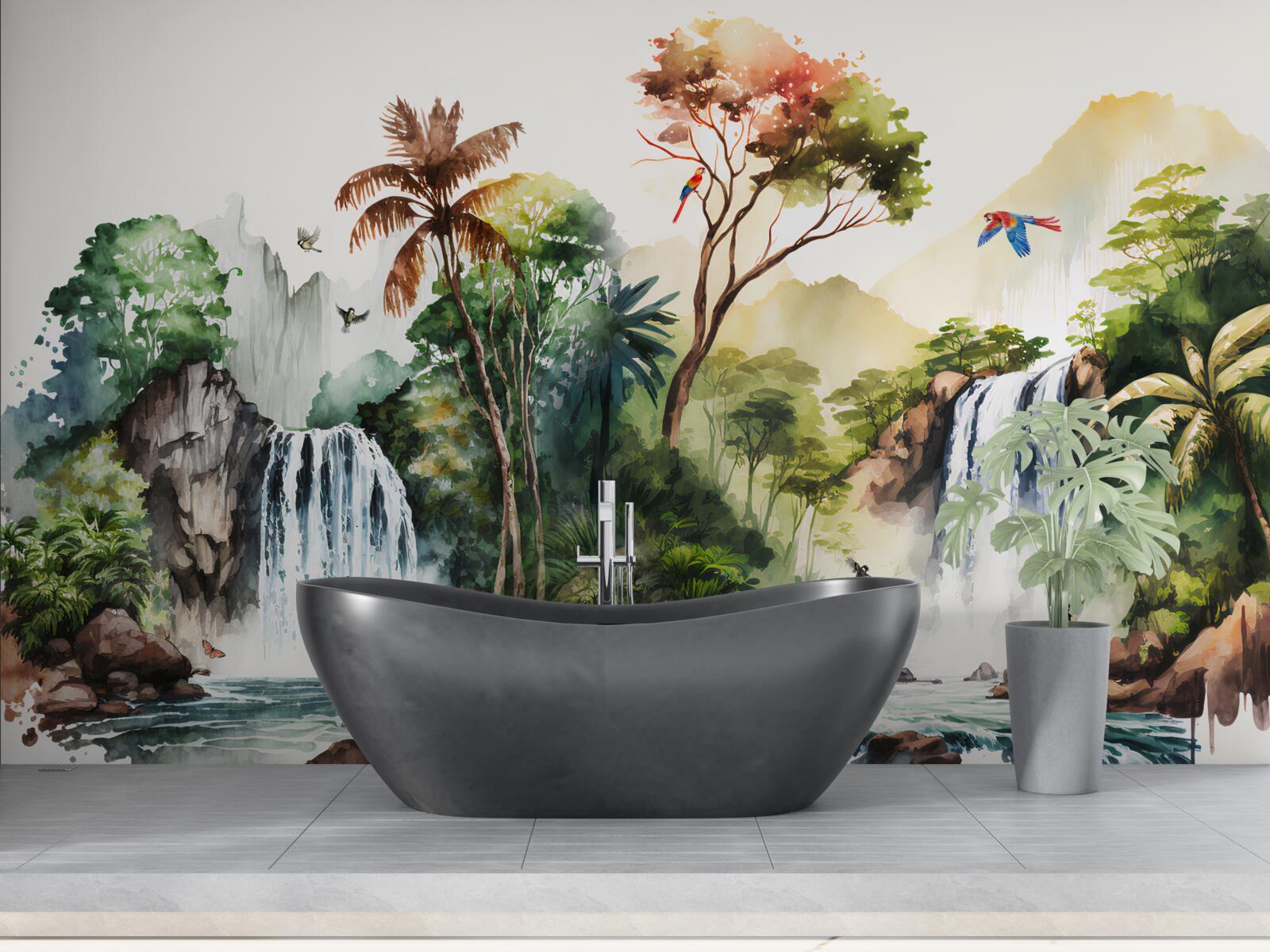 Fototapeta v dažďovom pralese sú vodopády