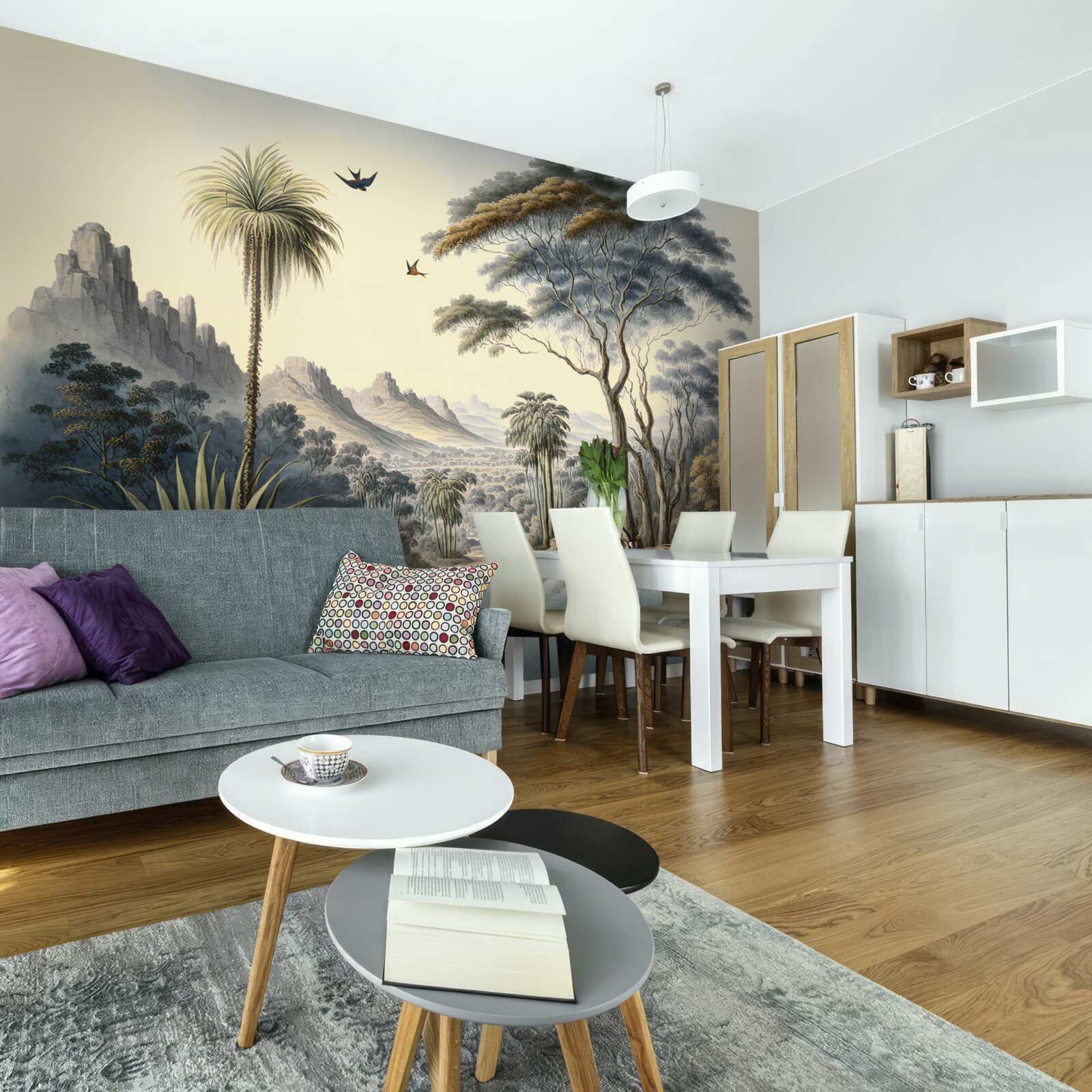 Fototapeta rodina jeleňov ide k nim domov