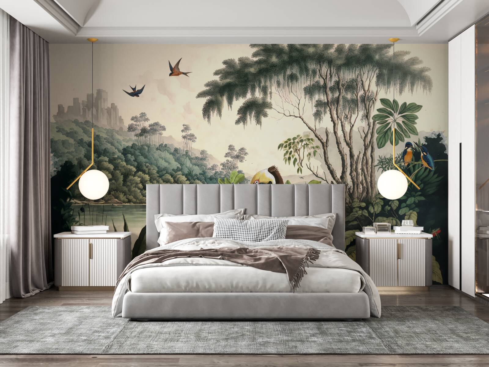 Fototapeta pelikán hľadá potravu vo vodách jazera