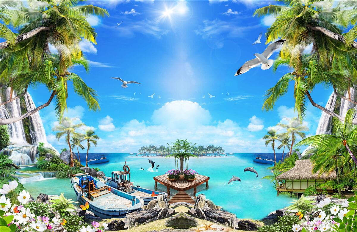 Fototapeta lode na brehoch tropického pásma