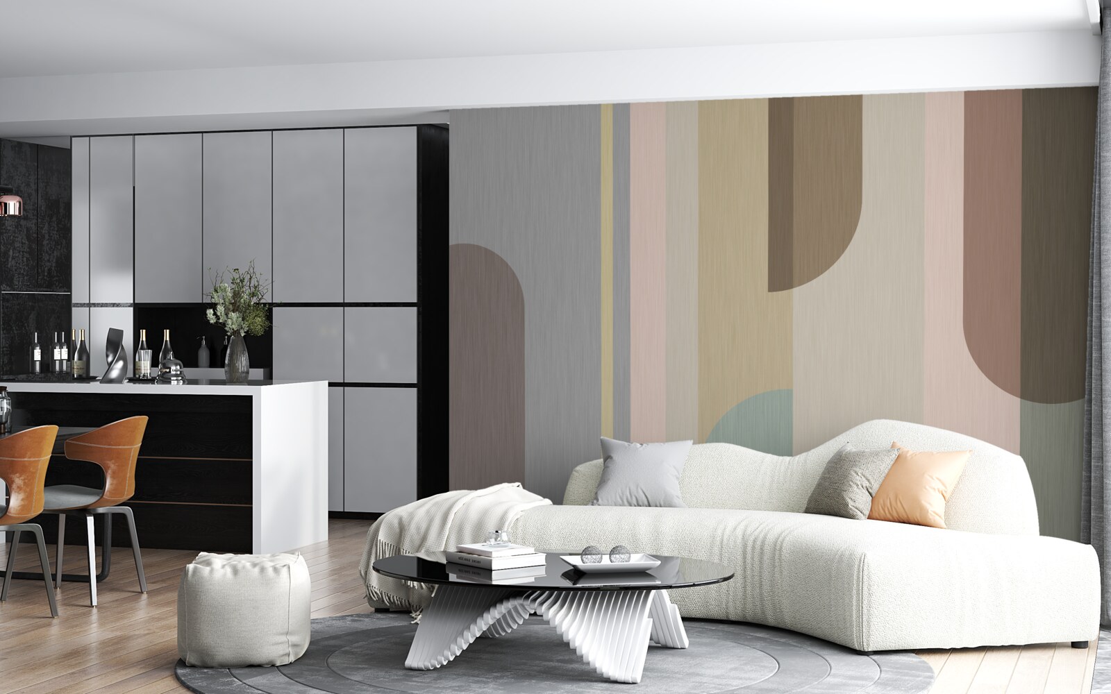 Fototapeta Oblúky vo vertikálnej orientácii, maľované v pastelových farbách