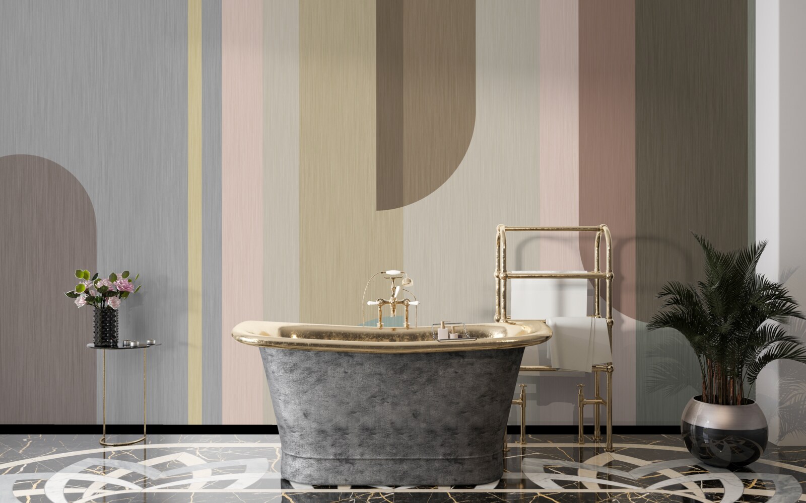 Fototapeta Oblúky vo vertikálnej orientácii, maľované v pastelových farbách