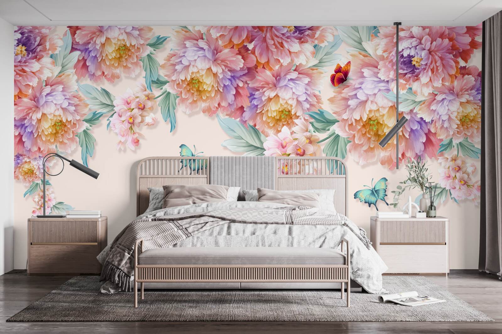 Fototapeta jarné kvety sú posiate motýľmi