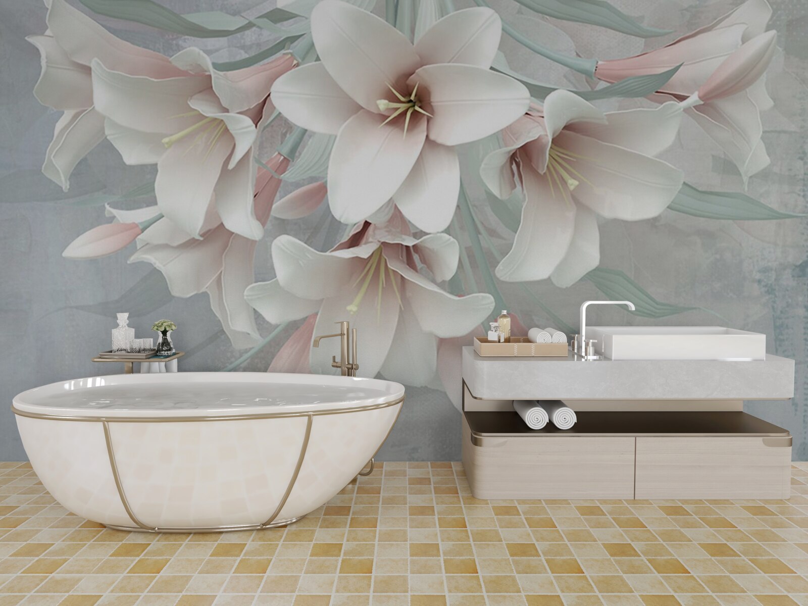 Fototapeta zloženie jasných ľalií