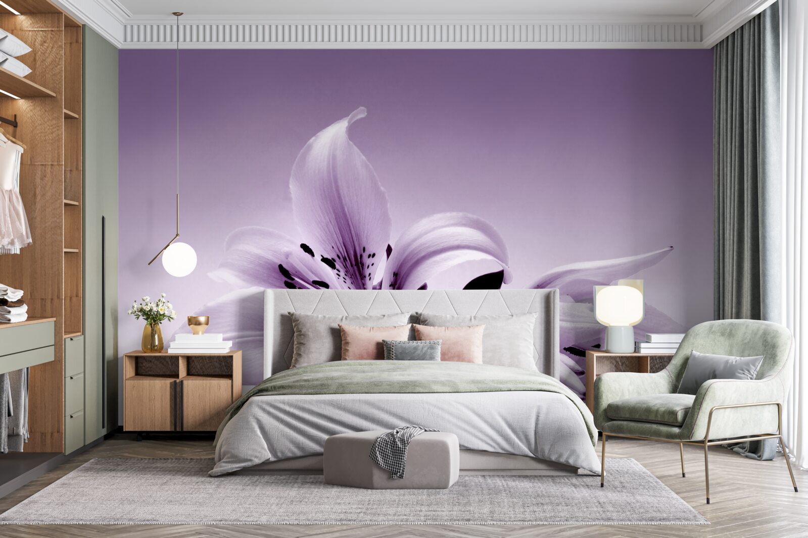 Fototapeta jemná fialová izolovaná ľalia