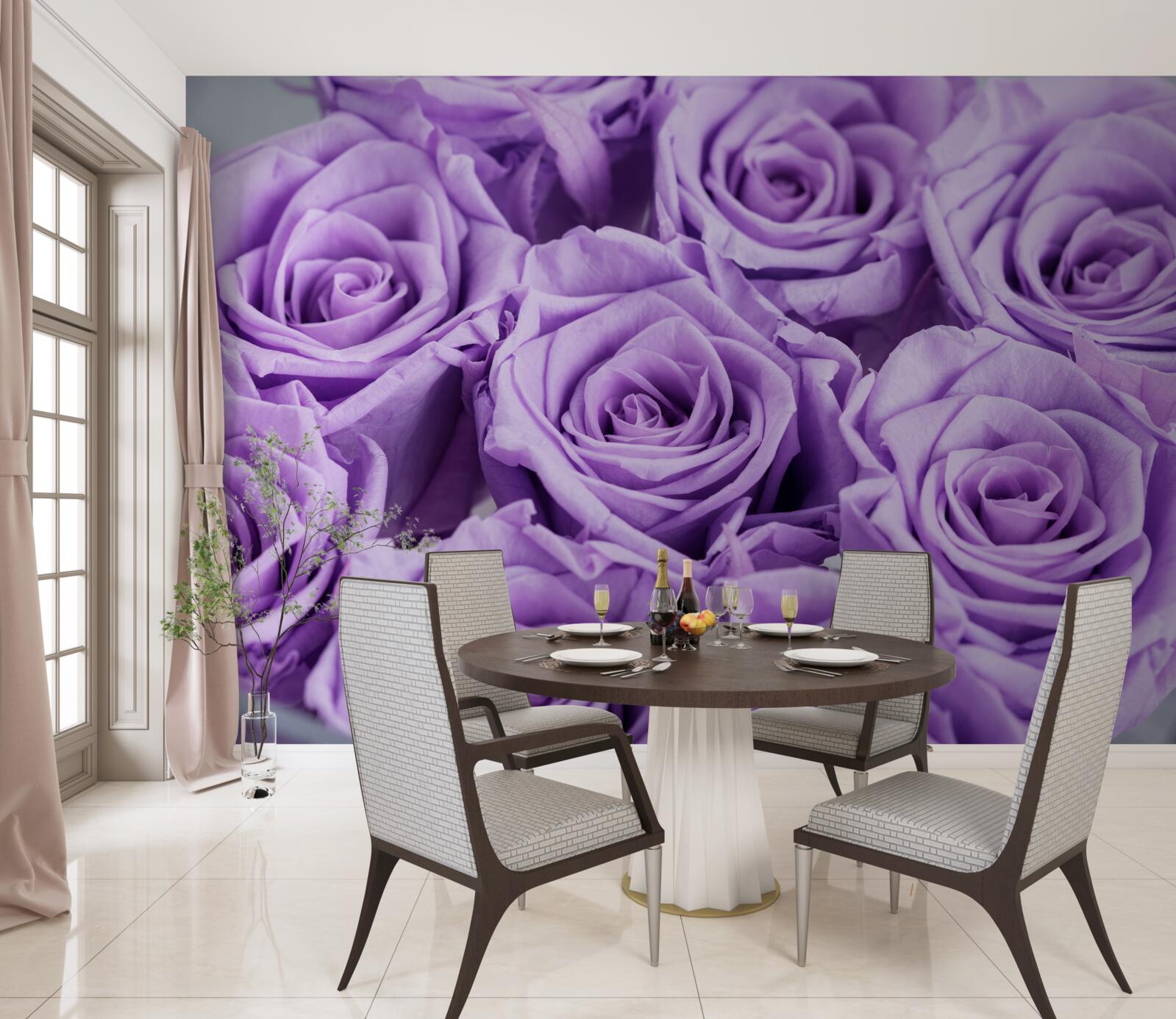 Fototapeta zloženie ametystových ruží