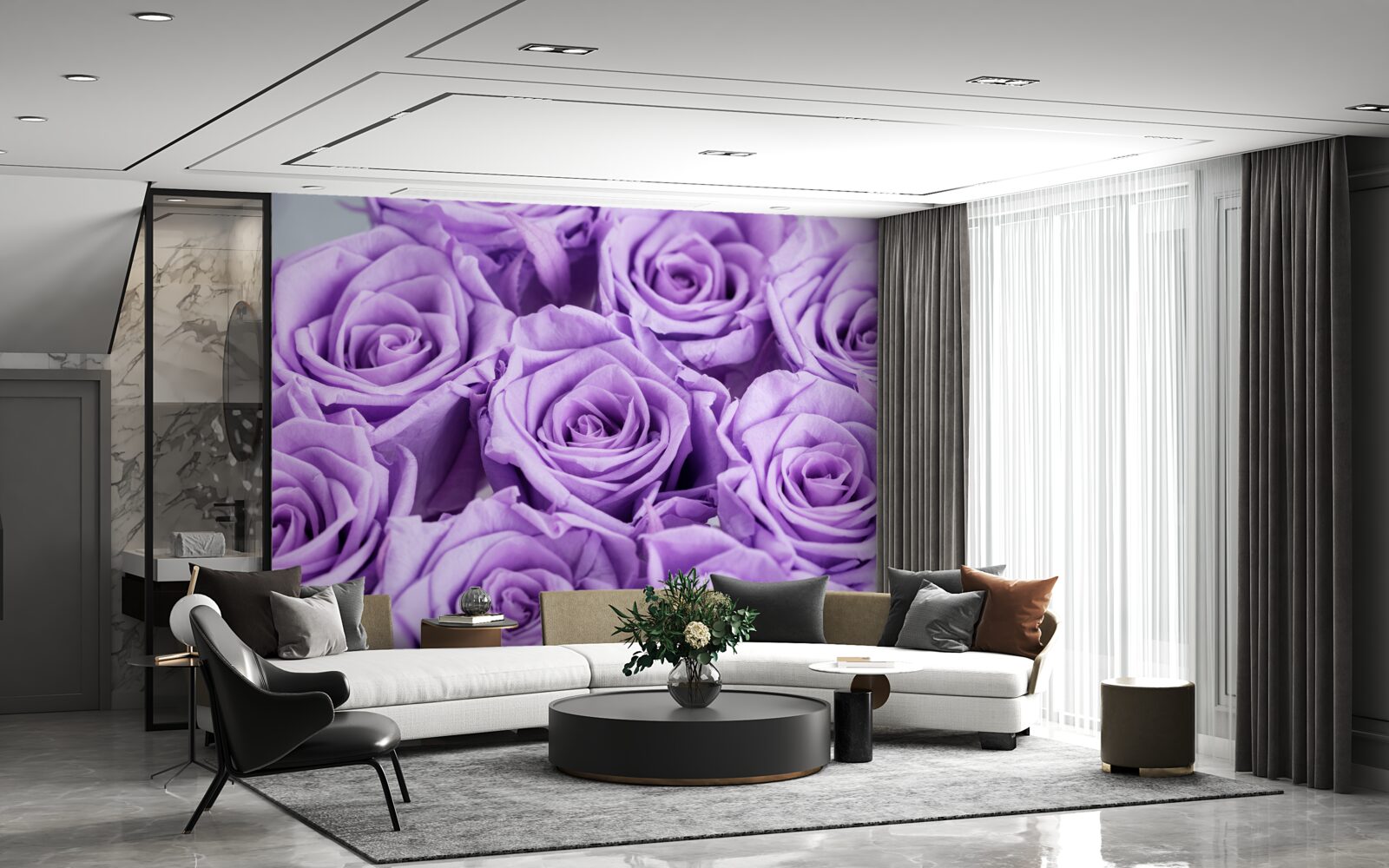 Fototapeta zloženie ametystových ruží