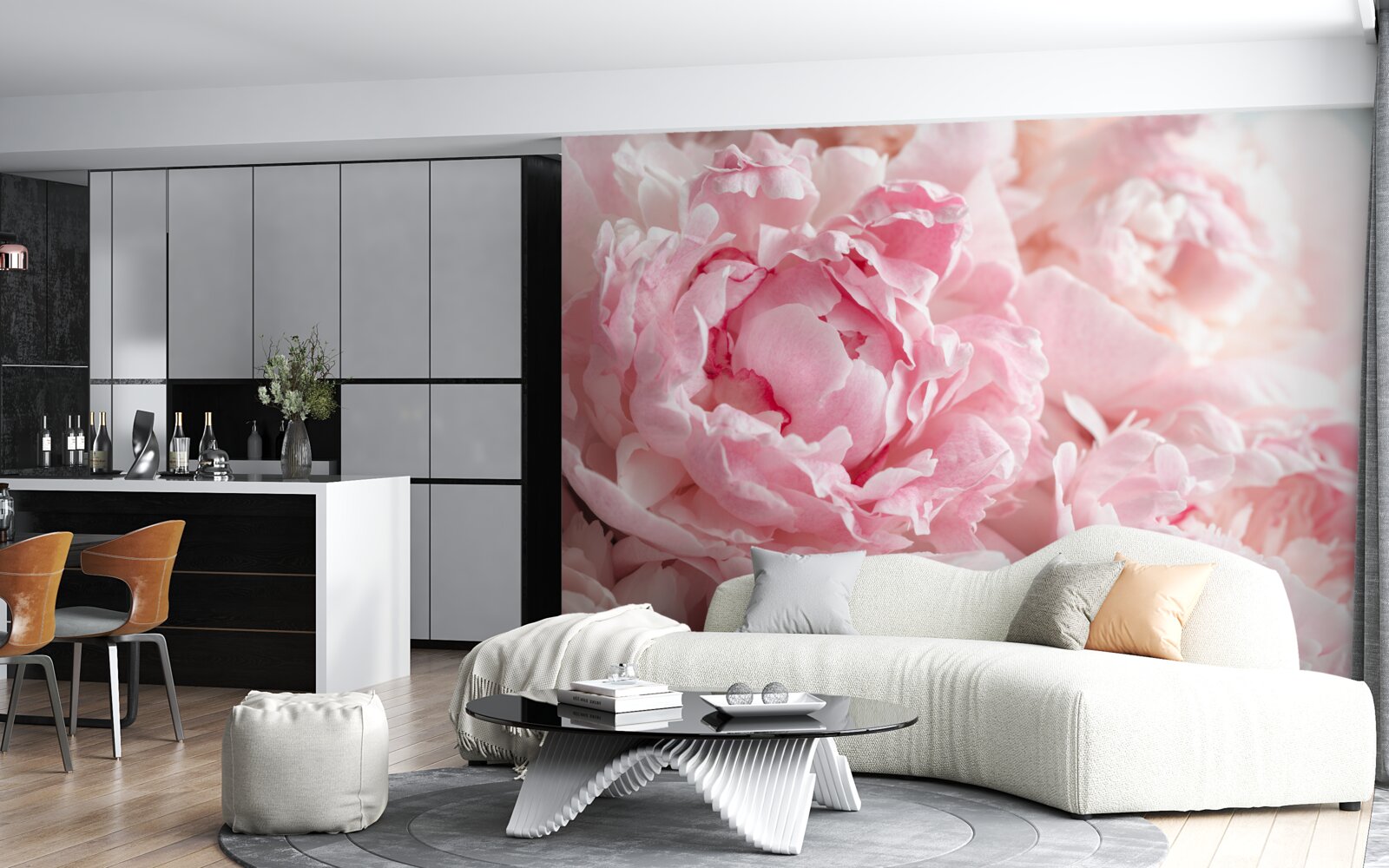 Fototapeta kytica pivónií v jemnom ružovom odtieni