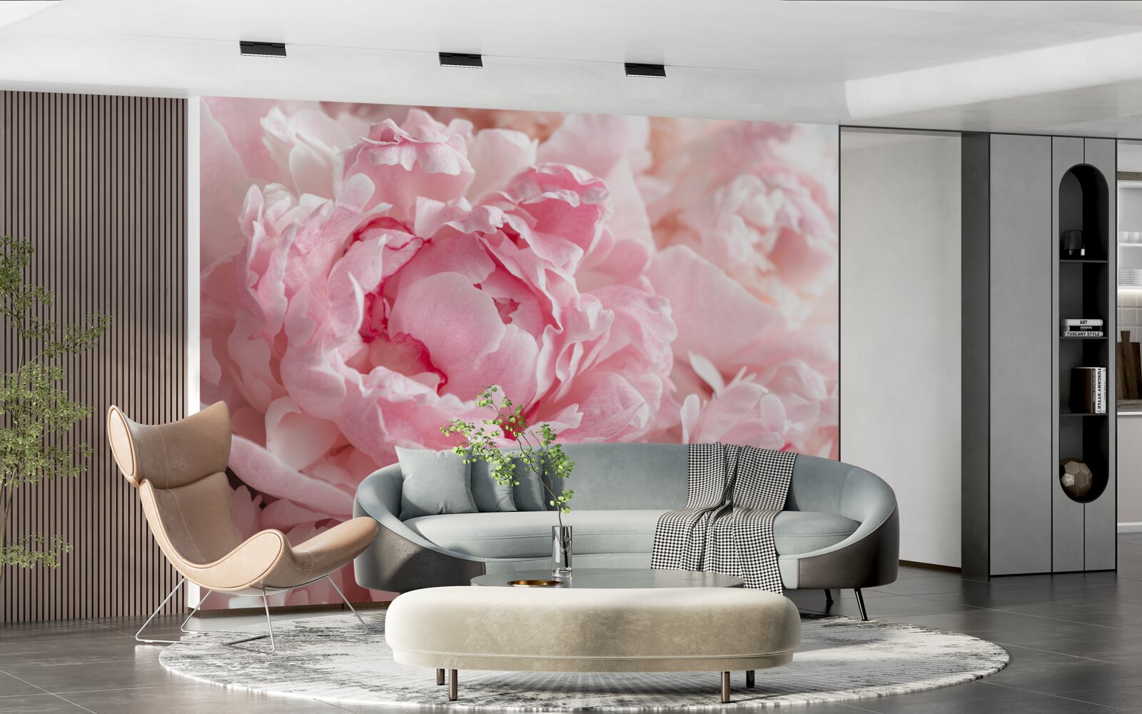 Fototapeta kytica pivónií v jemnom ružovom odtieni