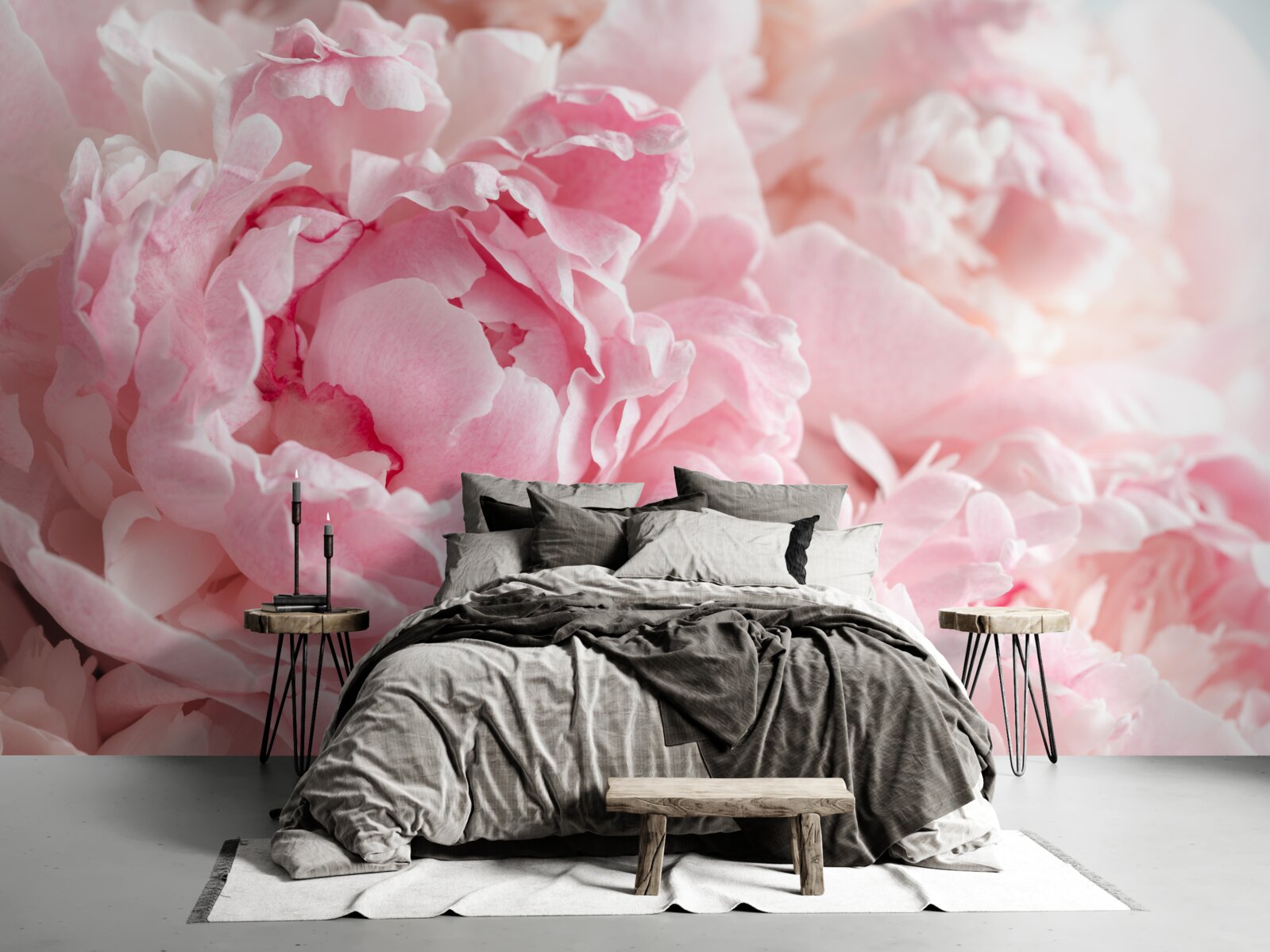 Fototapeta kytica pivónií v jemnom ružovom odtieni