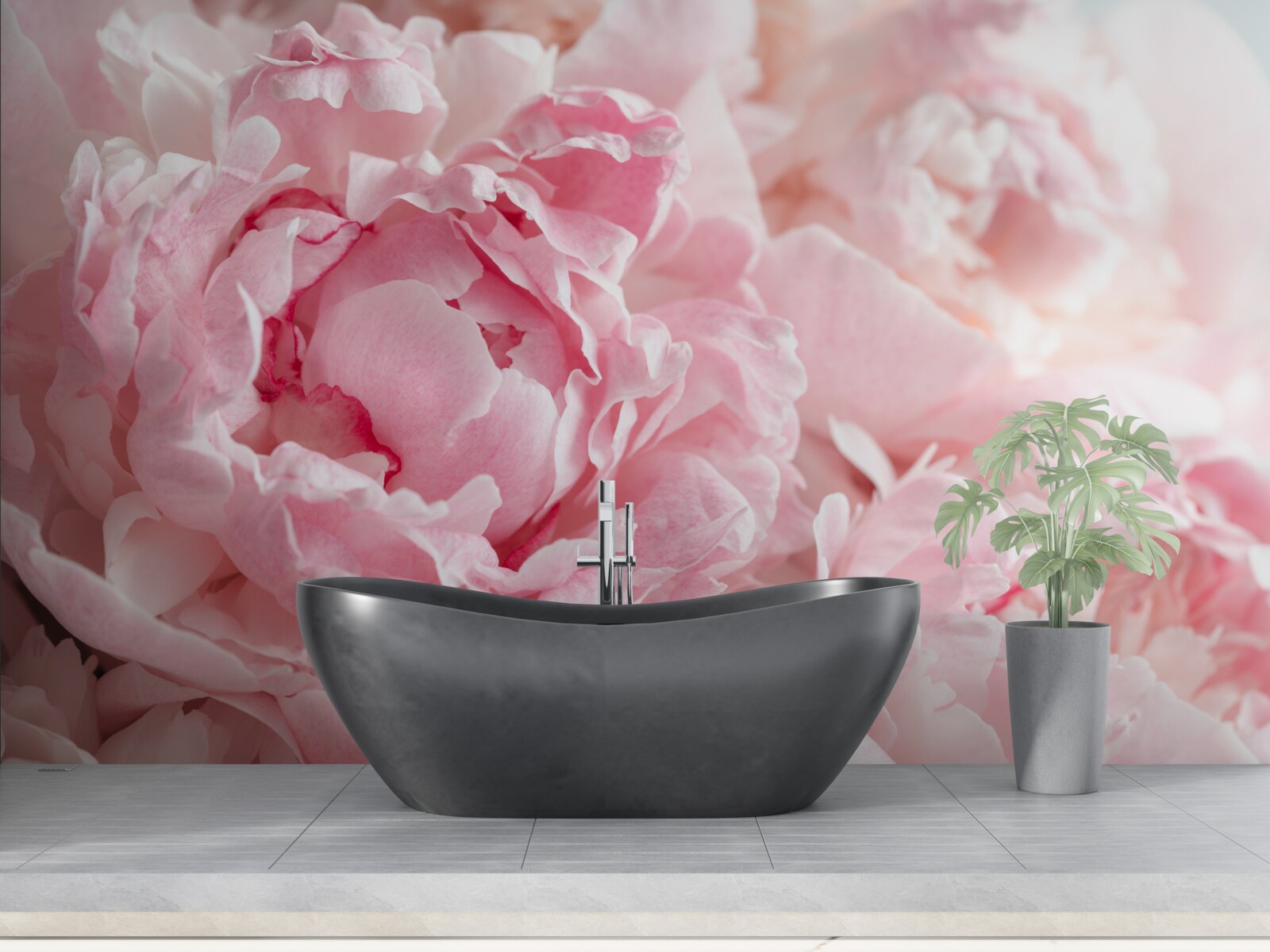 Fototapeta kytica pivónií v jemnom ružovom odtieni