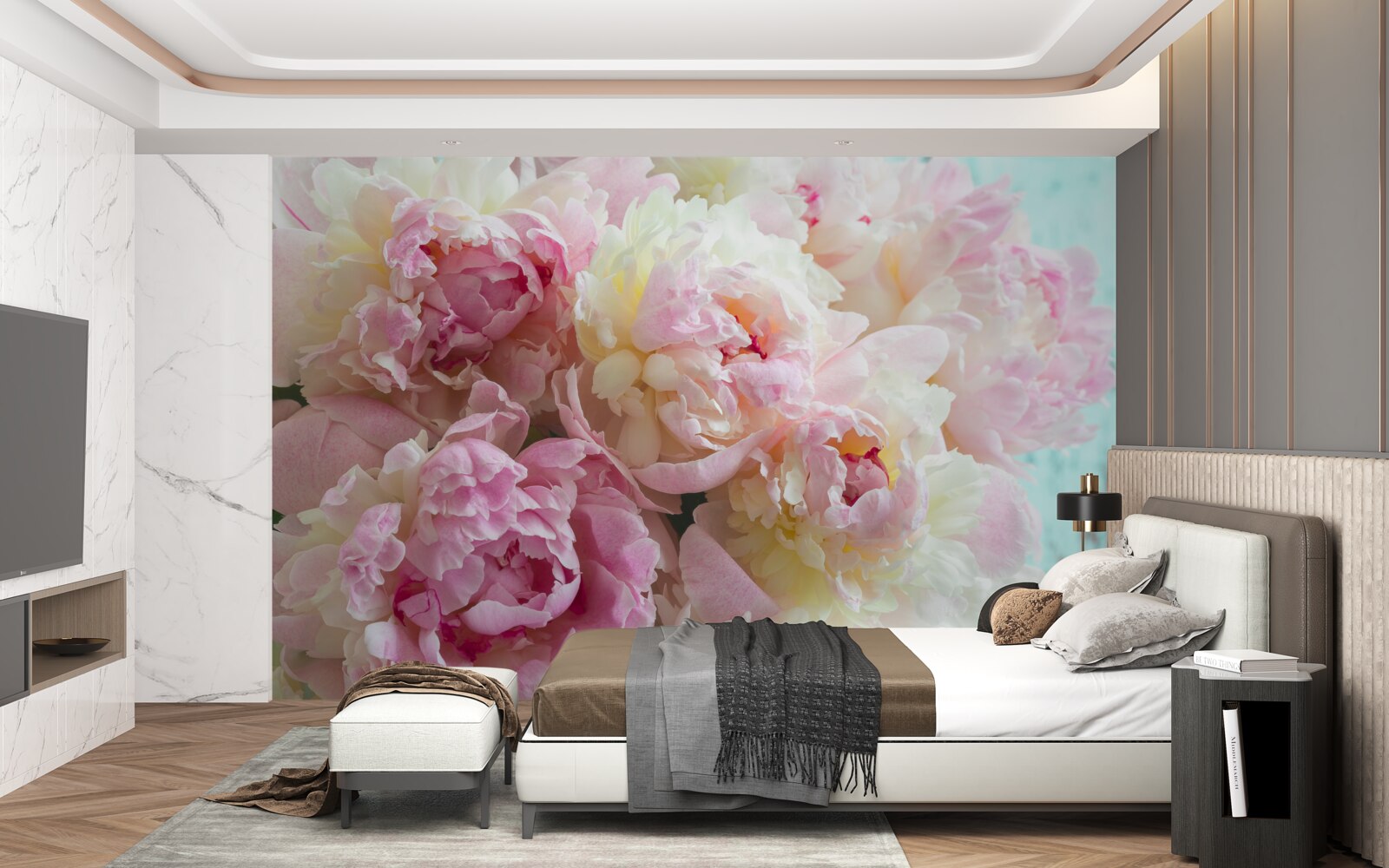 Fototapeta jemné pivonky v ružových odtieňoch