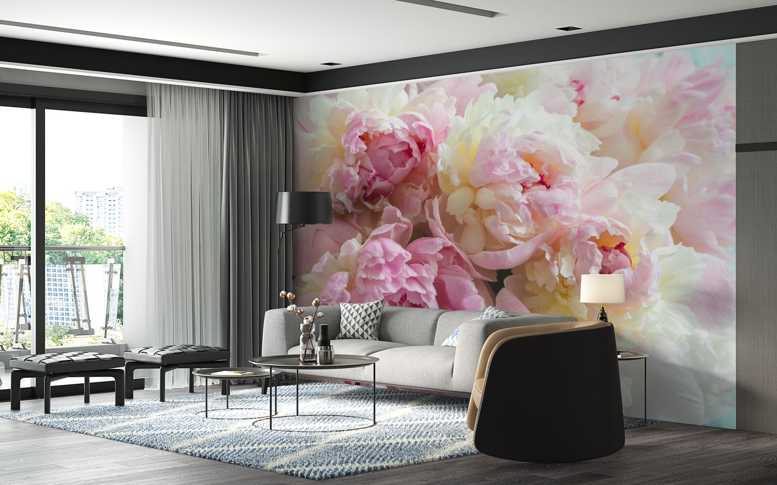 Fototapeta jemné pivonky v ružových odtieňoch