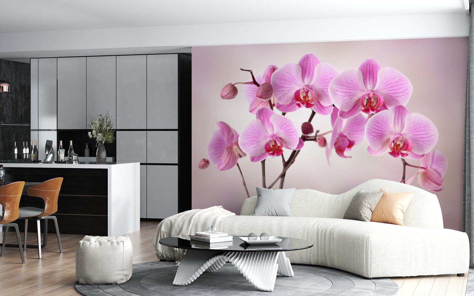 Fototapeta nad vodou visia konáre orgovánovej orchidey