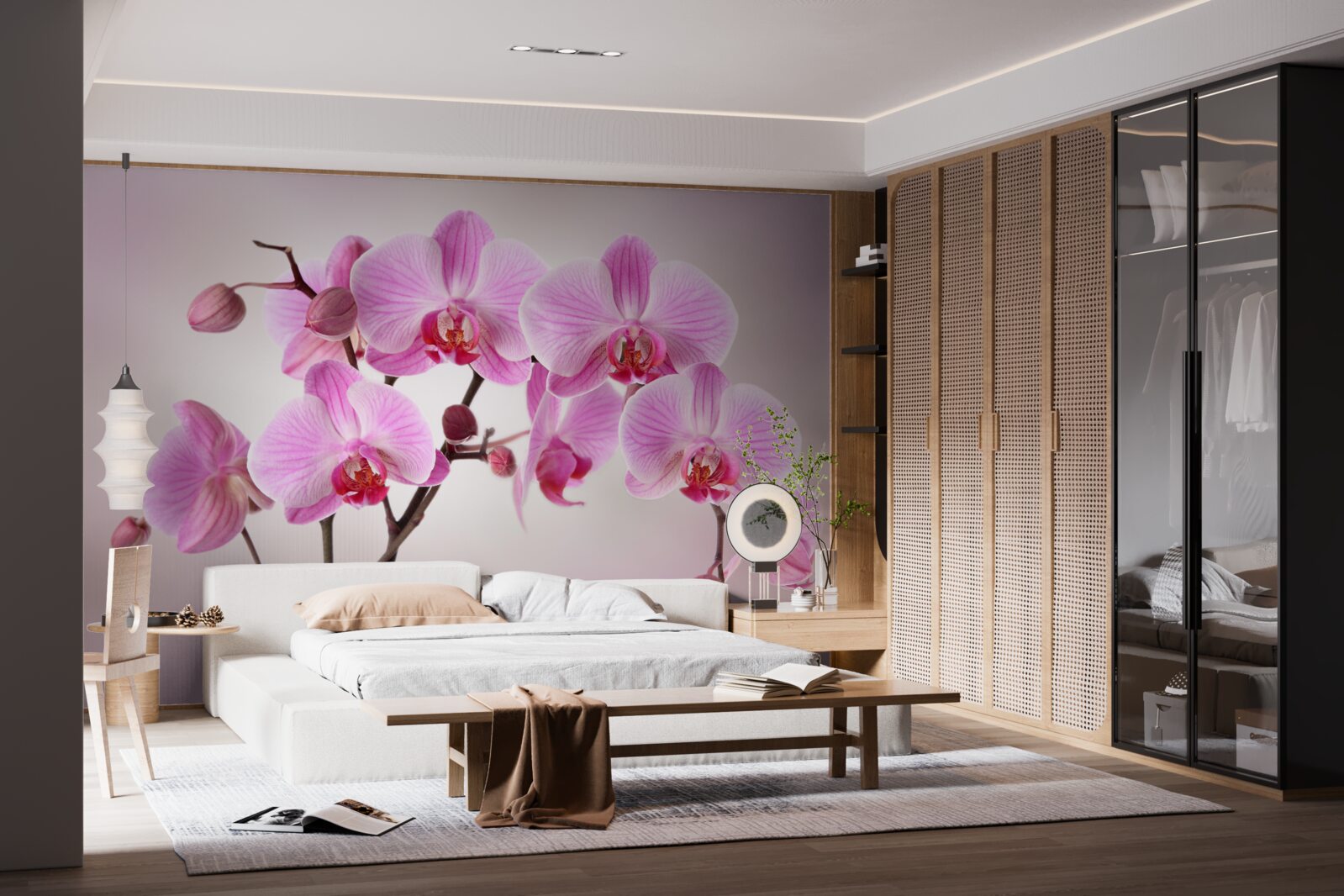 Fototapeta nad vodou visia konáre orgovánovej orchidey