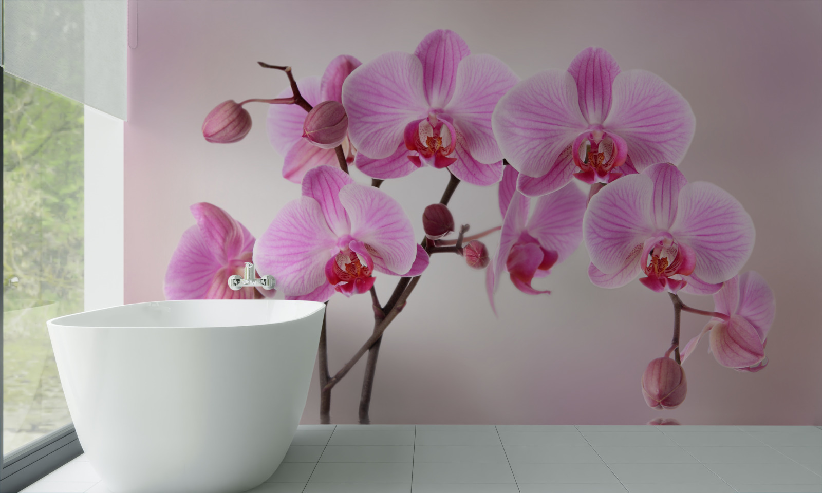 Fototapeta nad vodou visia konáre orgovánovej orchidey