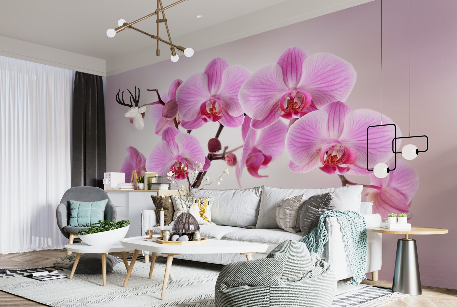 Fototapeta nad vodou visia konáre orgovánovej orchidey