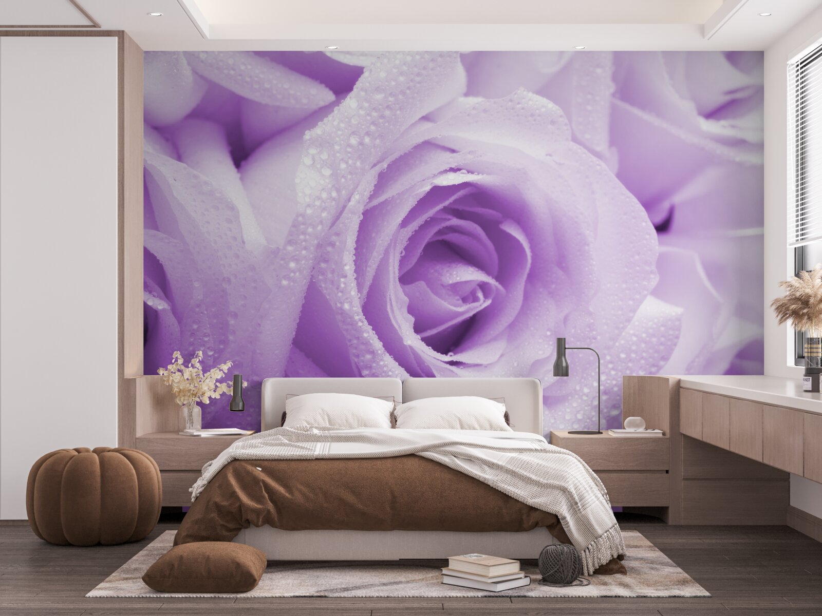 Fototapeta detailný záber ružových kvetov v fialovom odtieni