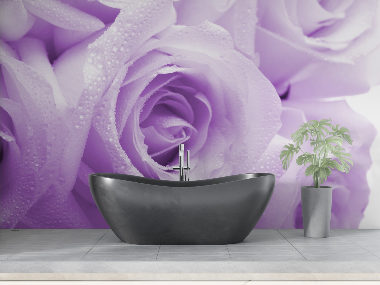 Fototapeta detailný záber ružových kvetov v fialovom odtieni