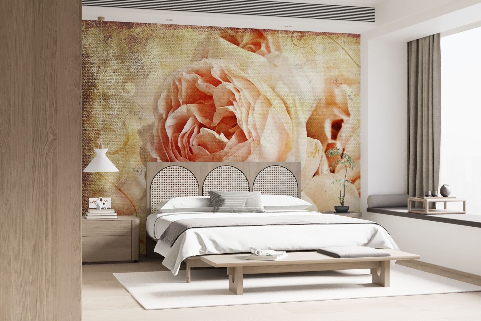 Fototapeta dva vintage ružové kvety