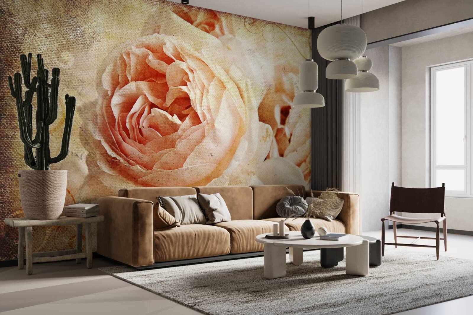 Fototapeta dva vintage ružové kvety