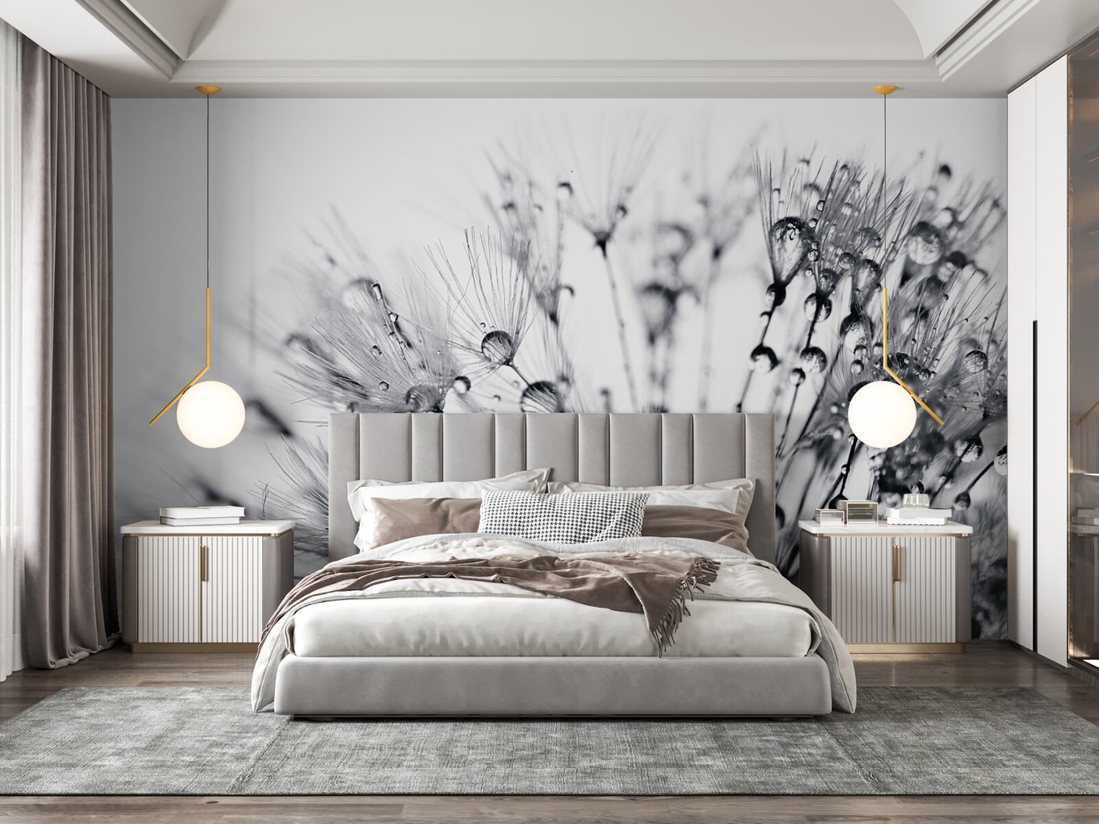 Fototapeta kvapky rosy rannej vlahy na okvetných lístkoch púpavy