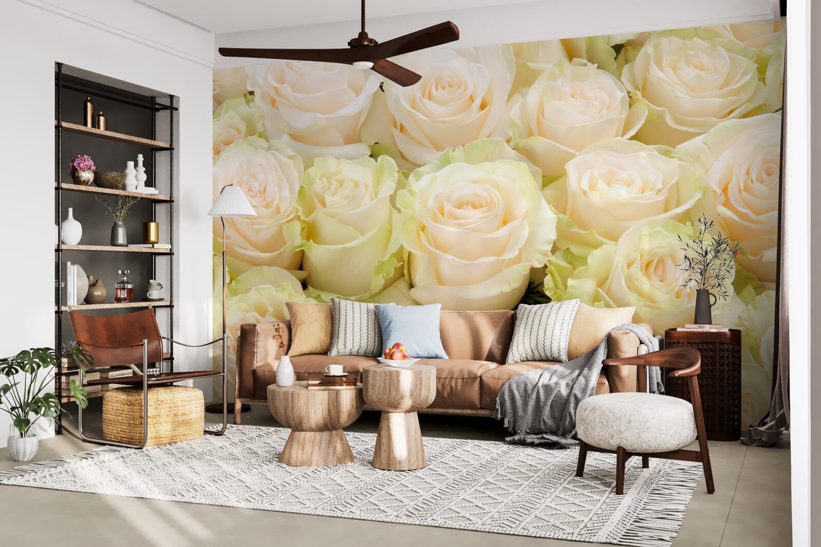 Fototapeta súhrn jemných béžových kvetov