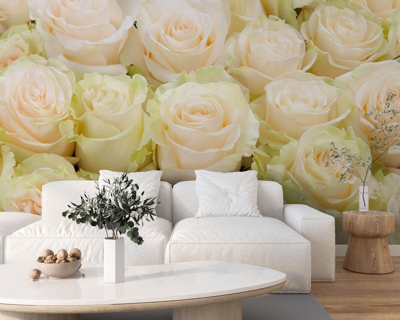 Fototapeta súhrn jemných béžových kvetov