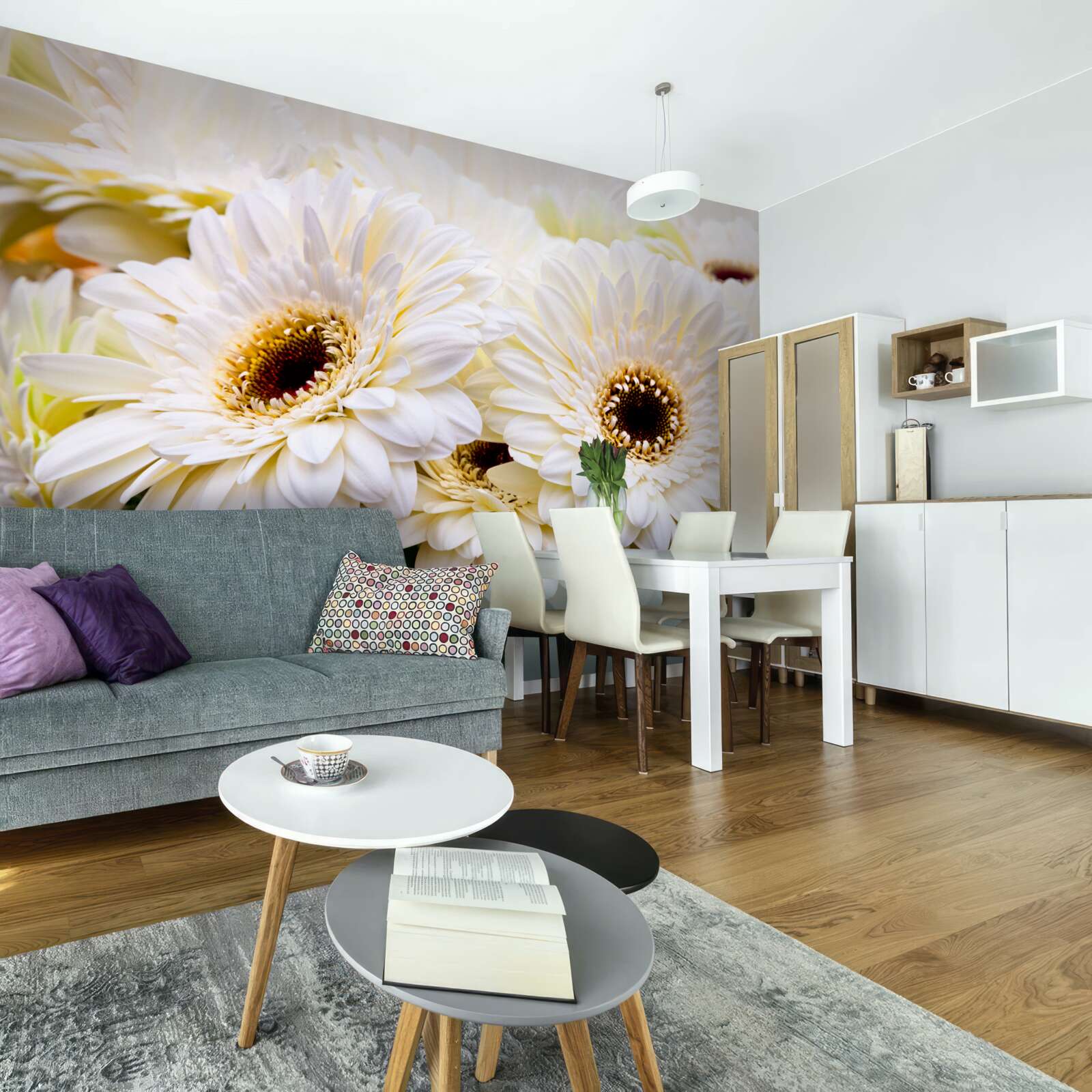 Fototapeta zbierka snehovo bielych gerbier