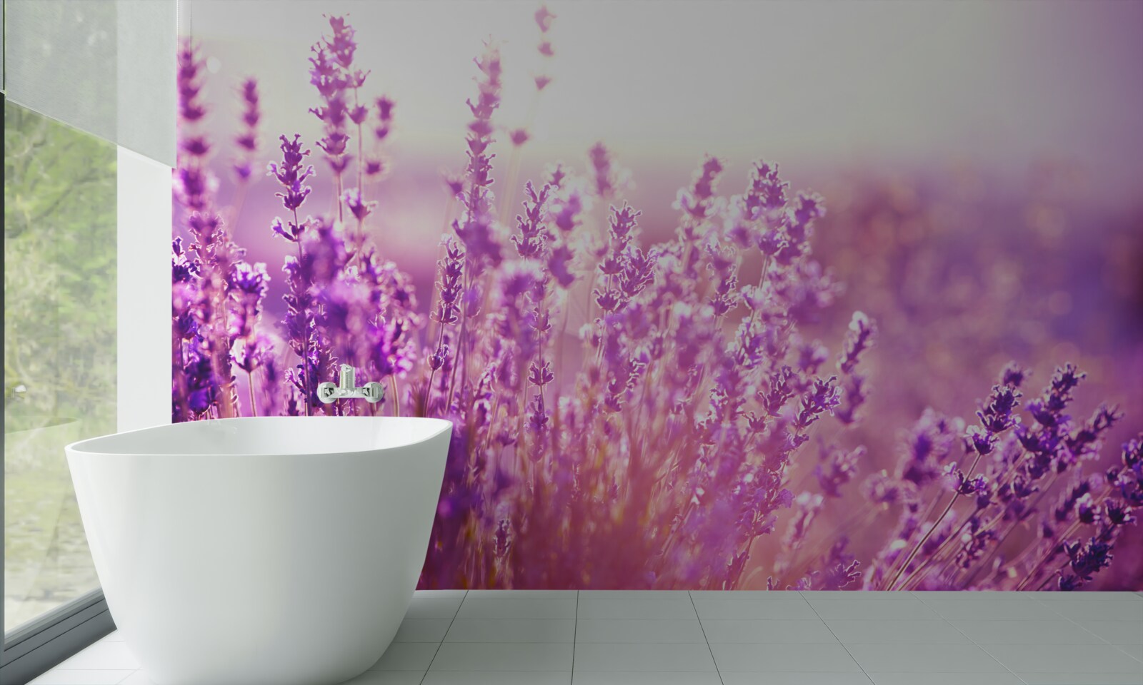 Fototapeta kvety levandule za úsvitu