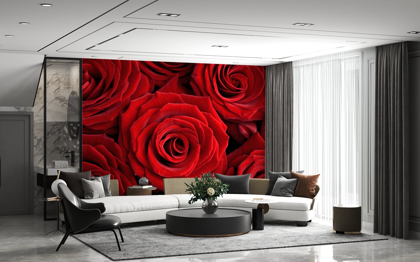 Fototapeta súhrn tradičných červených ruží