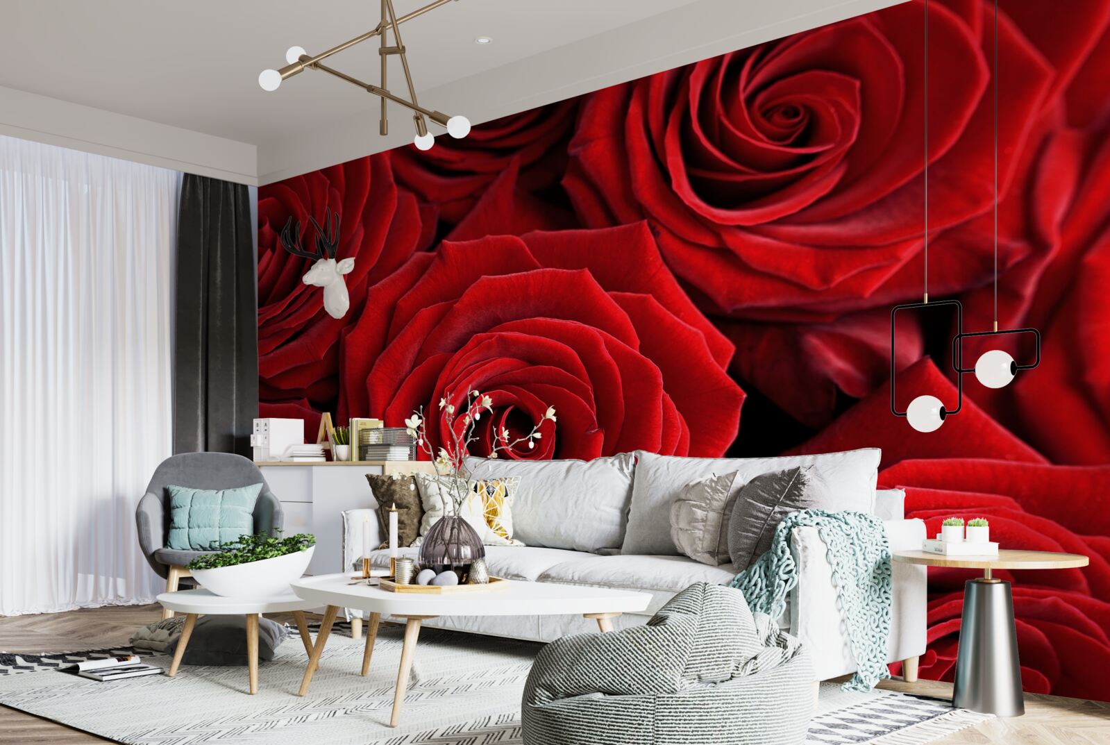 Fototapeta súhrn tradičných červených ruží