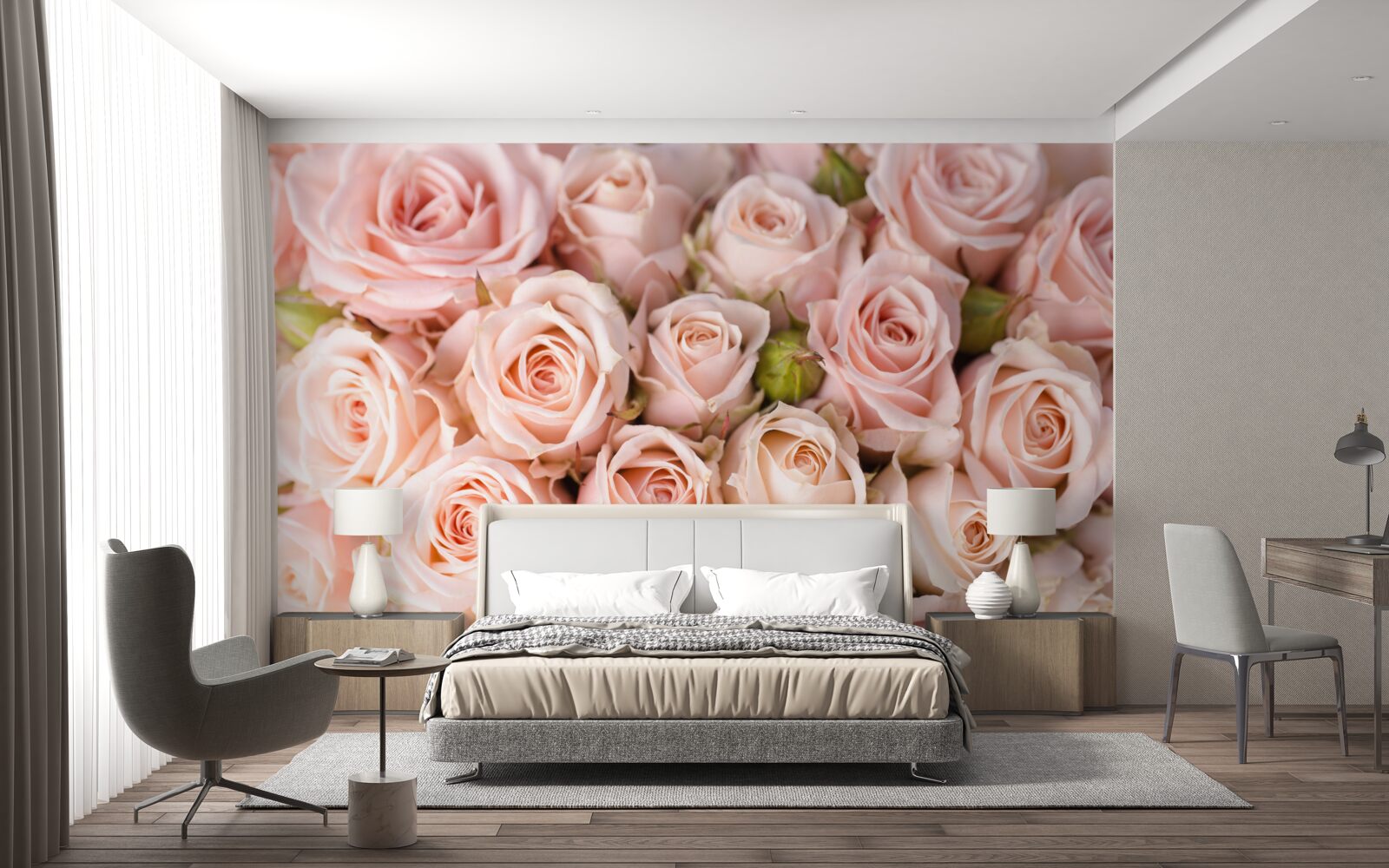 Fototapeta mäkké ružové púčiky ruží