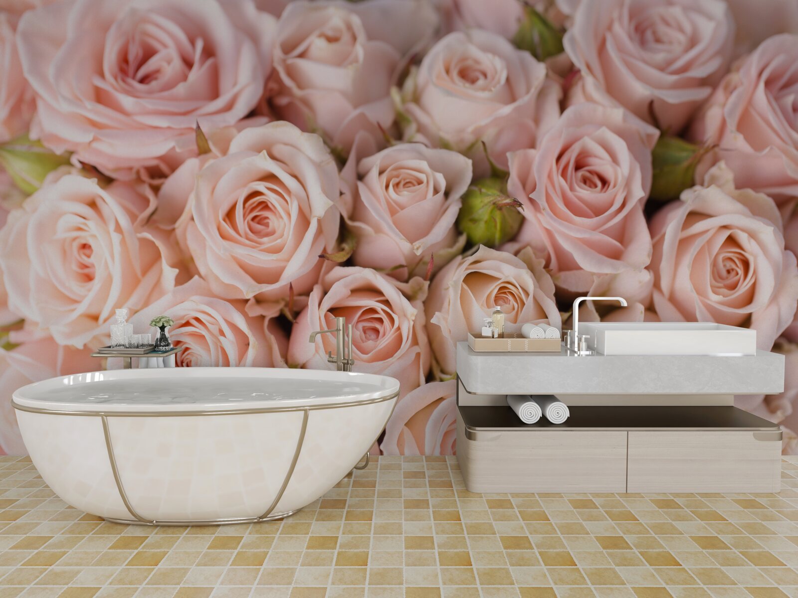 Fototapeta mäkké ružové púčiky ruží