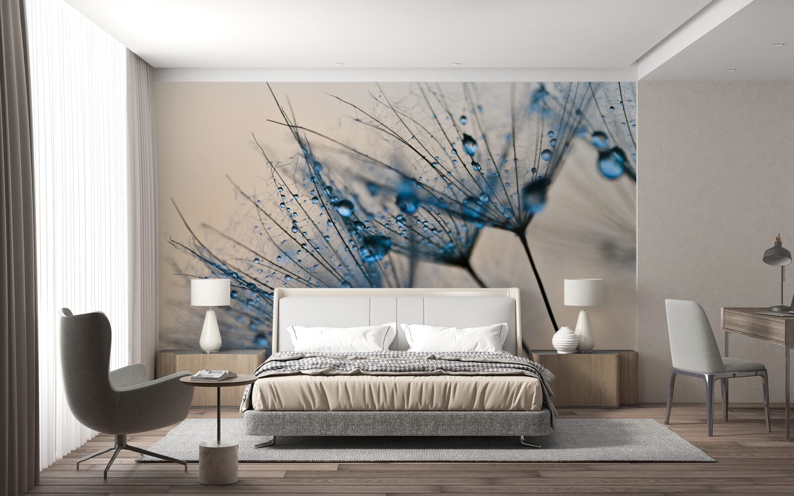 Fototapeta ranná rosa na vzdušných púpavách