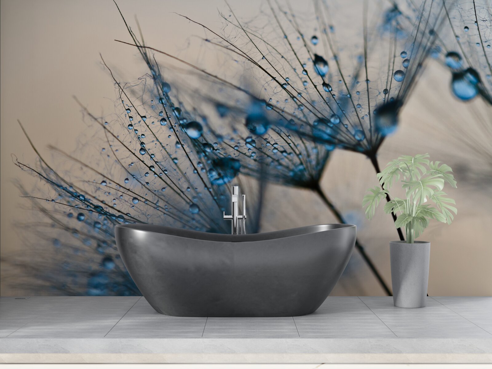 Fototapeta ranná rosa na vzdušných púpavách