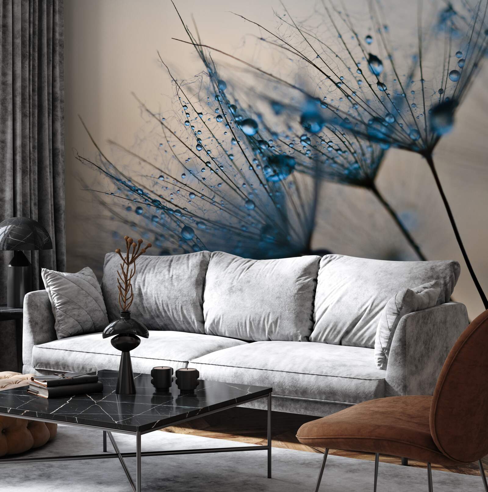 Fototapeta ranná rosa na vzdušných púpavách