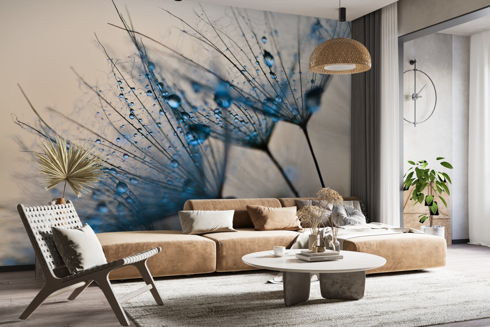 Fototapeta ranná rosa na vzdušných púpavách