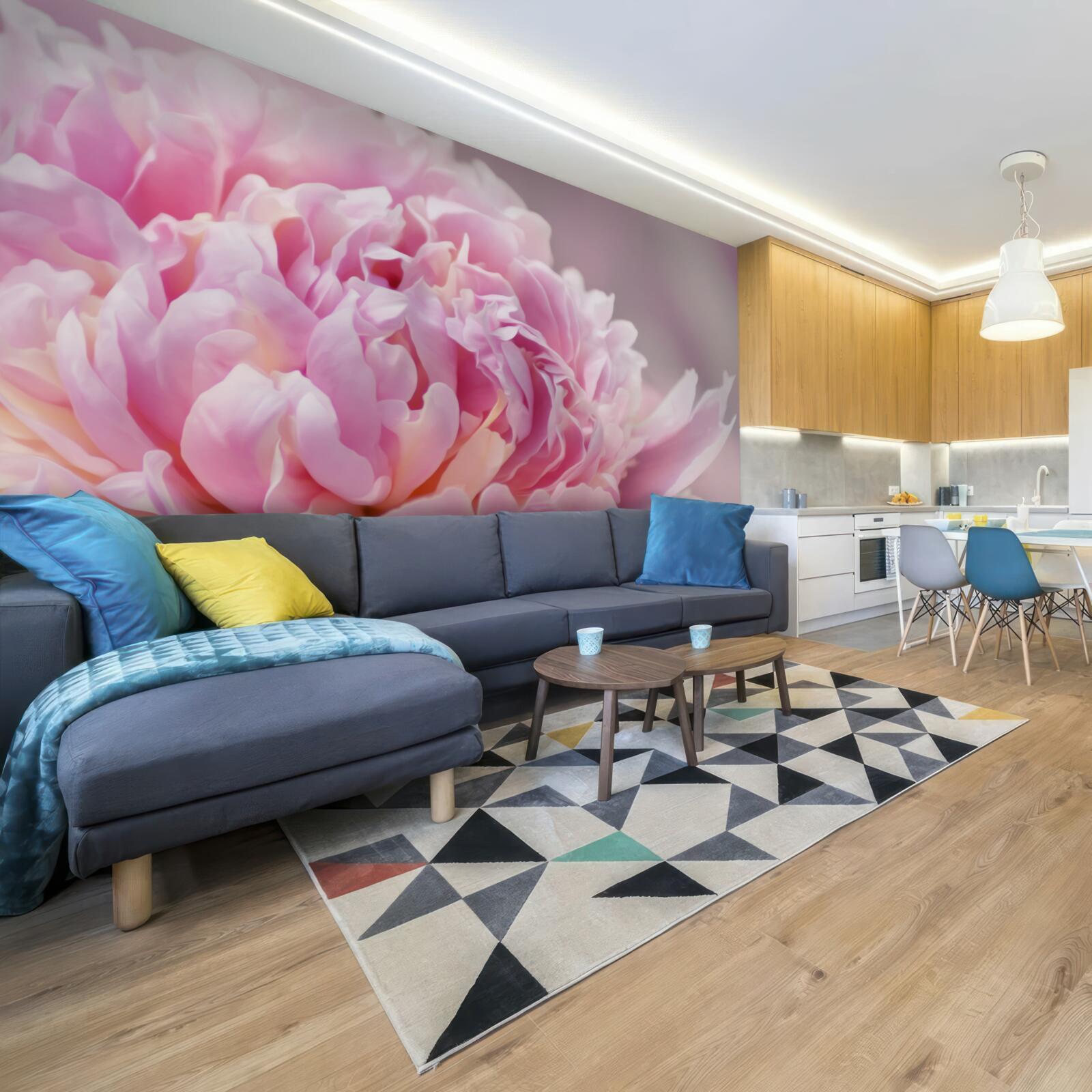 Fototapeta blízky záber mliečnej kvitnúcej pivónie