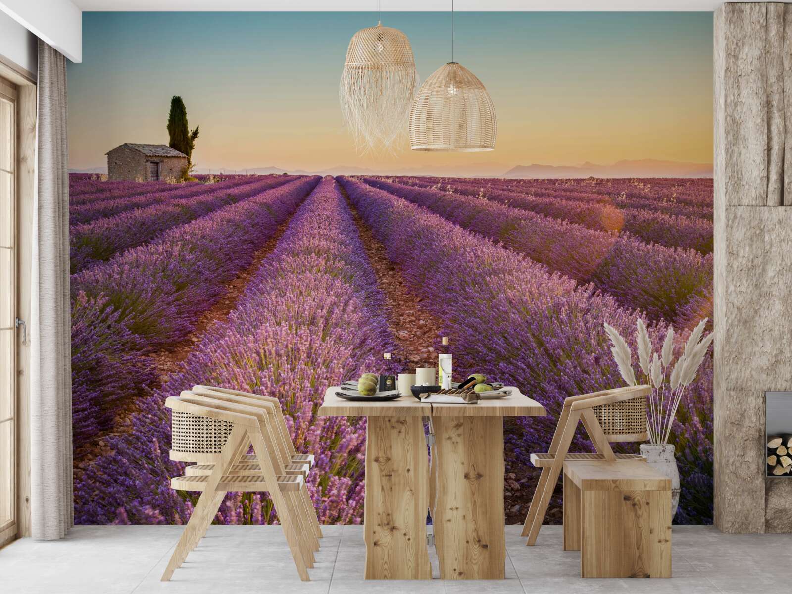 Fototapeta Nad levanduľovým poľom začalo svitať