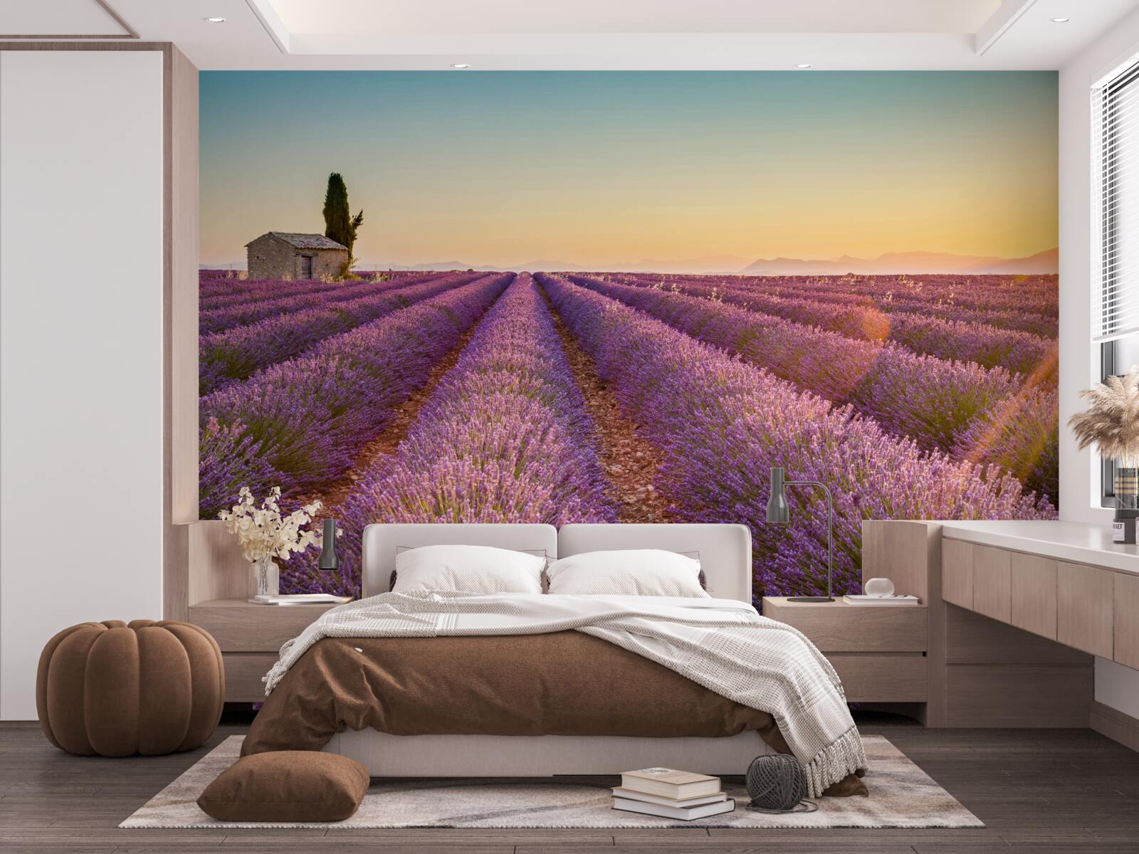 Fototapeta Nad levanduľovým poľom začalo svitať