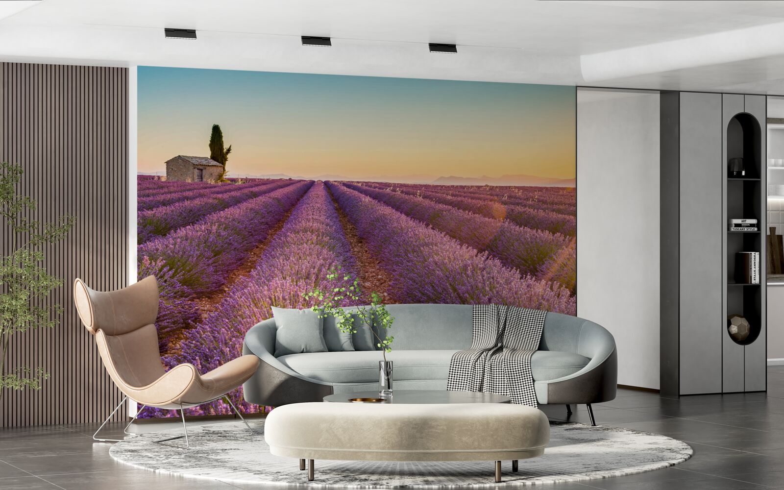 Fototapeta Nad levanduľovým poľom začalo svitať