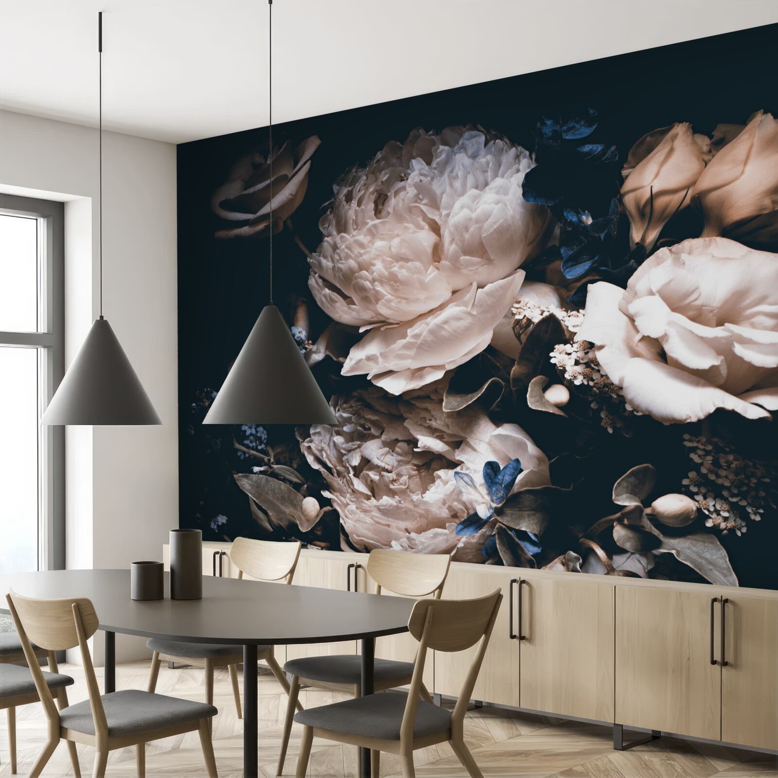 Fototapeta temná romantika kvetov