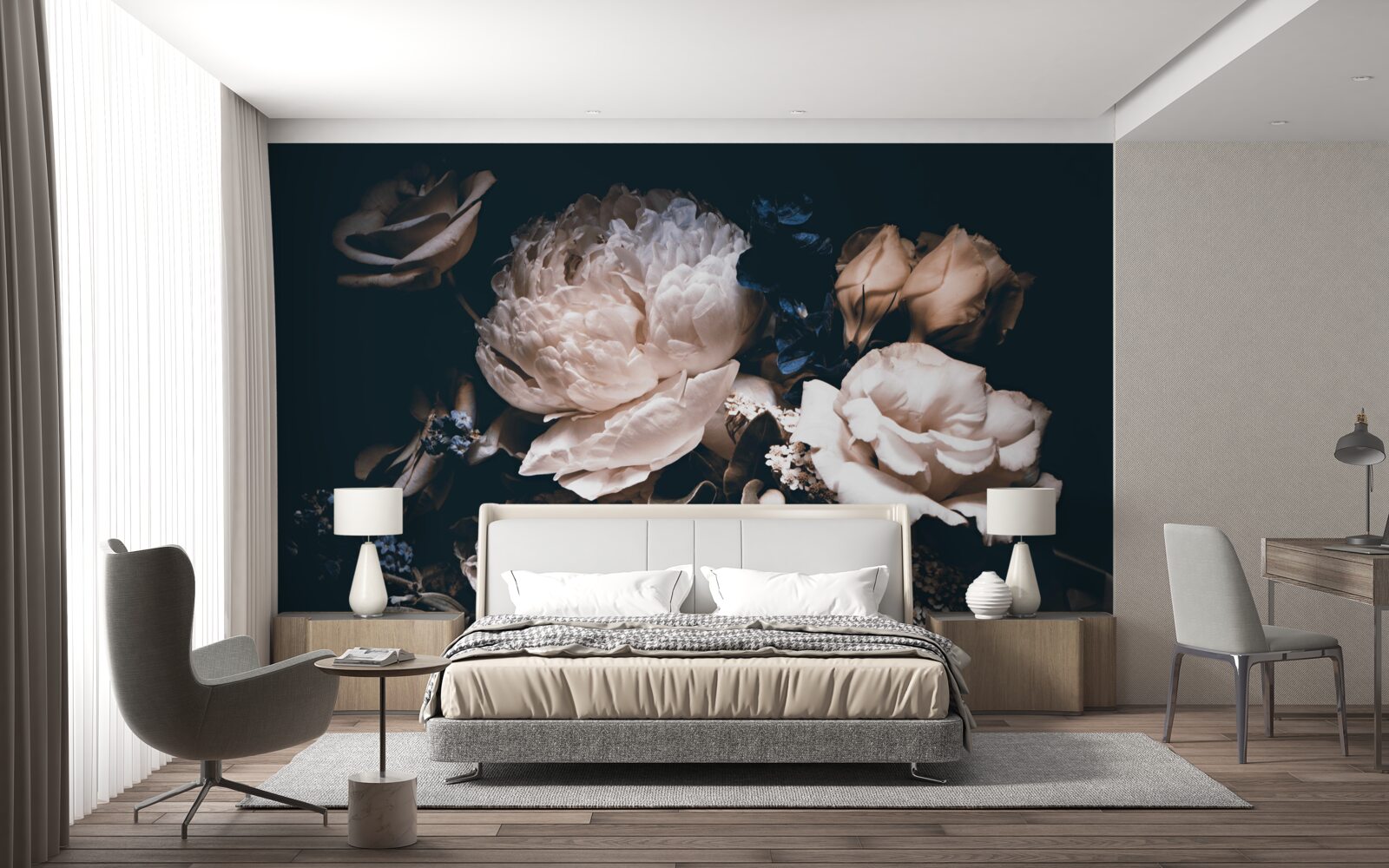 Fototapeta temná romantika kvetov