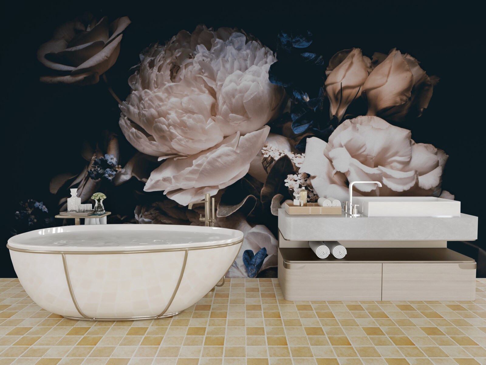 Fototapeta temná romantika kvetov