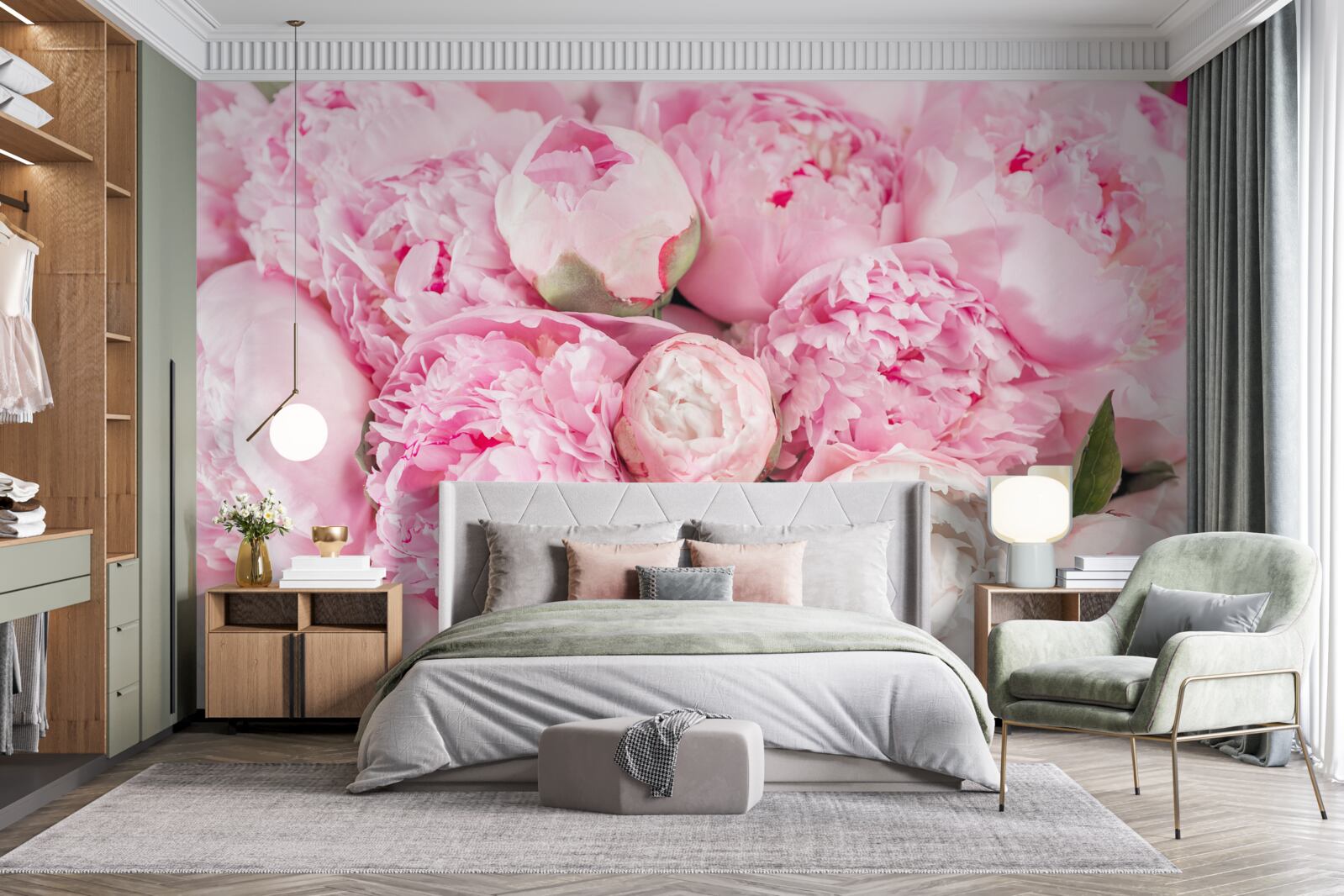 Fototapeta krásne ružové pivonky