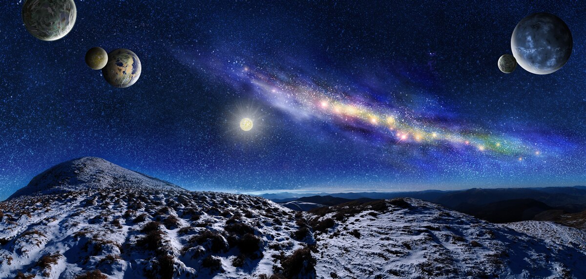 Fototapeta vesmír s mnohými planétami