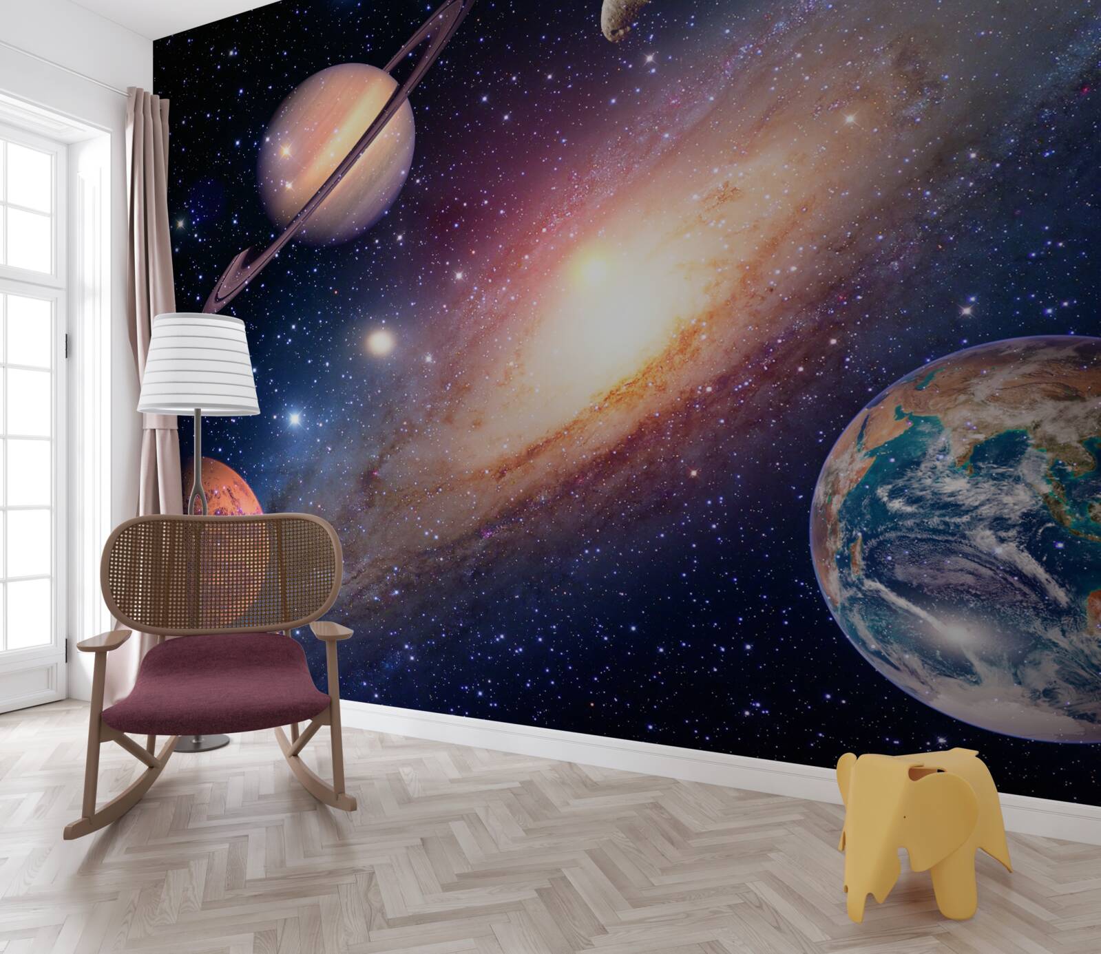 Fototapeta planét vrátane Zeme v našej galaxii