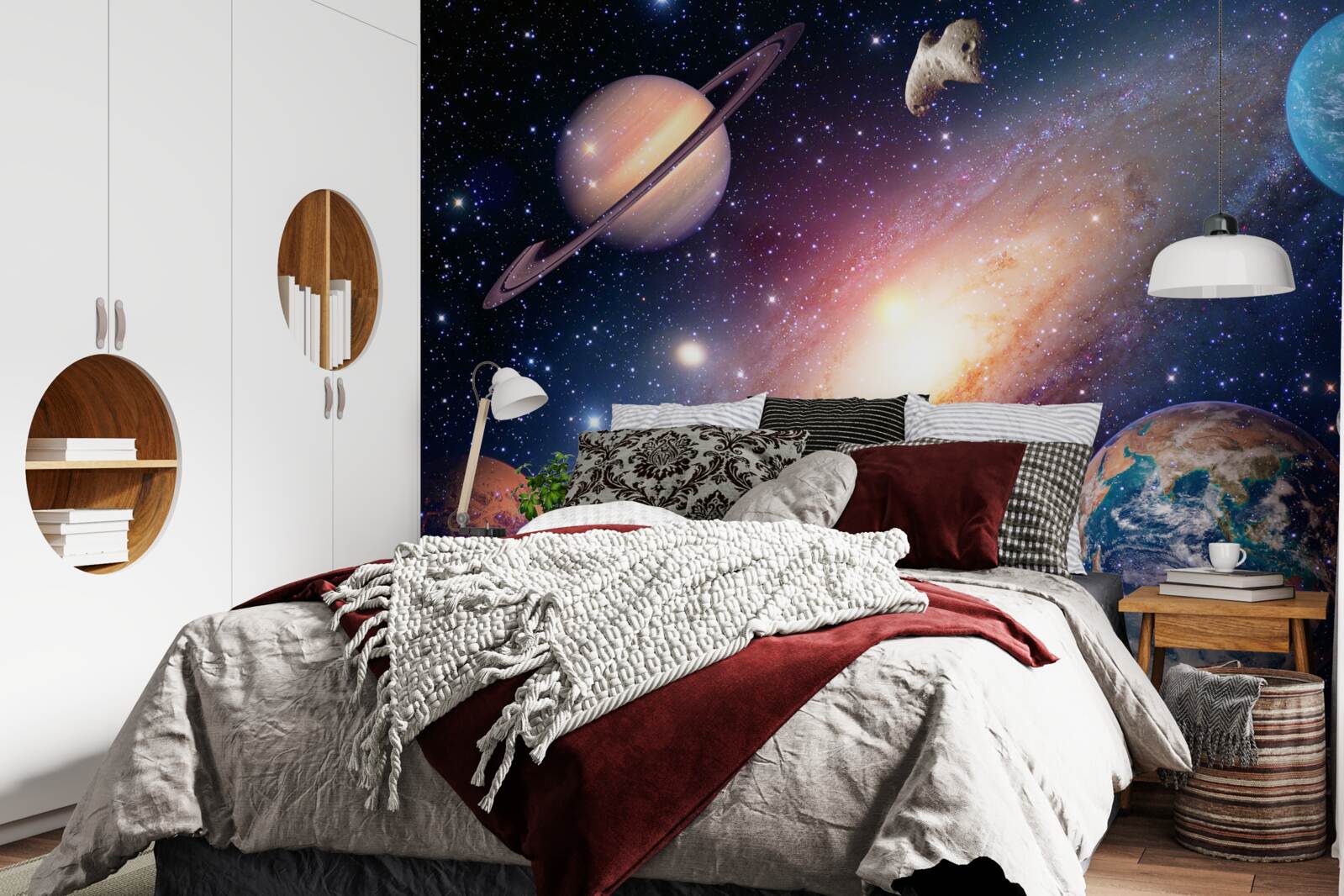 Fototapeta planét vrátane Zeme v našej galaxii