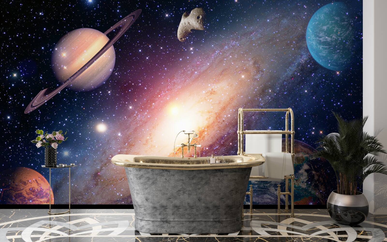 Fototapeta planét vrátane Zeme v našej galaxii